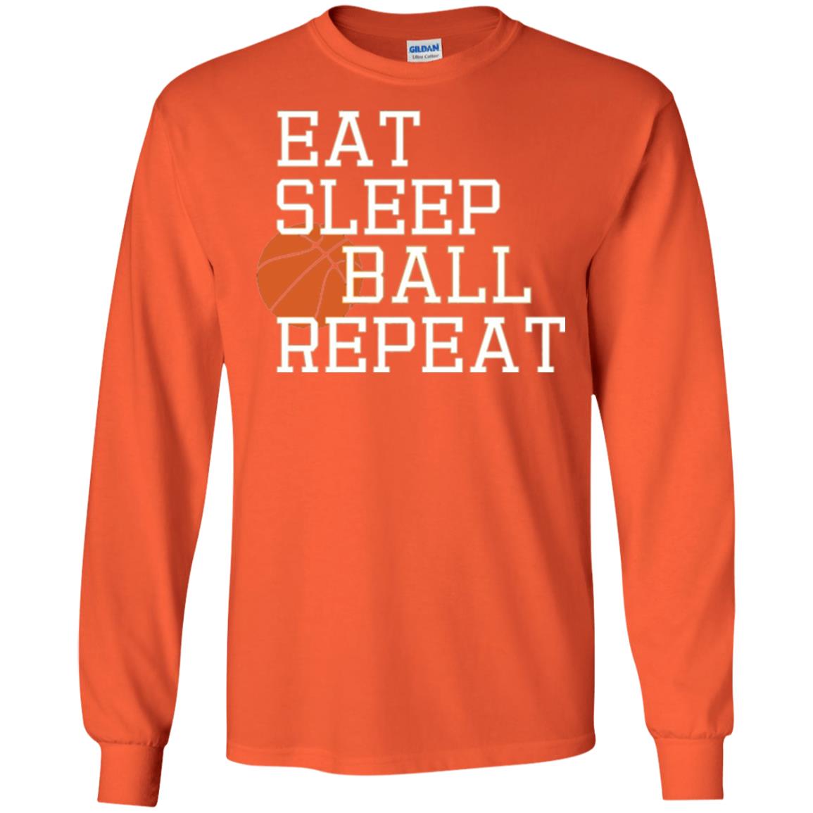 Basketball T-shirt Eat Sleep Basketball Repeat Orange