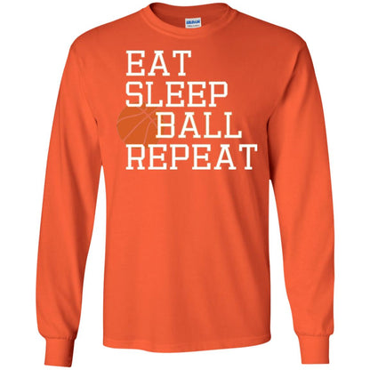 Basketball T-shirt Eat Sleep Basketball Repeat Orange