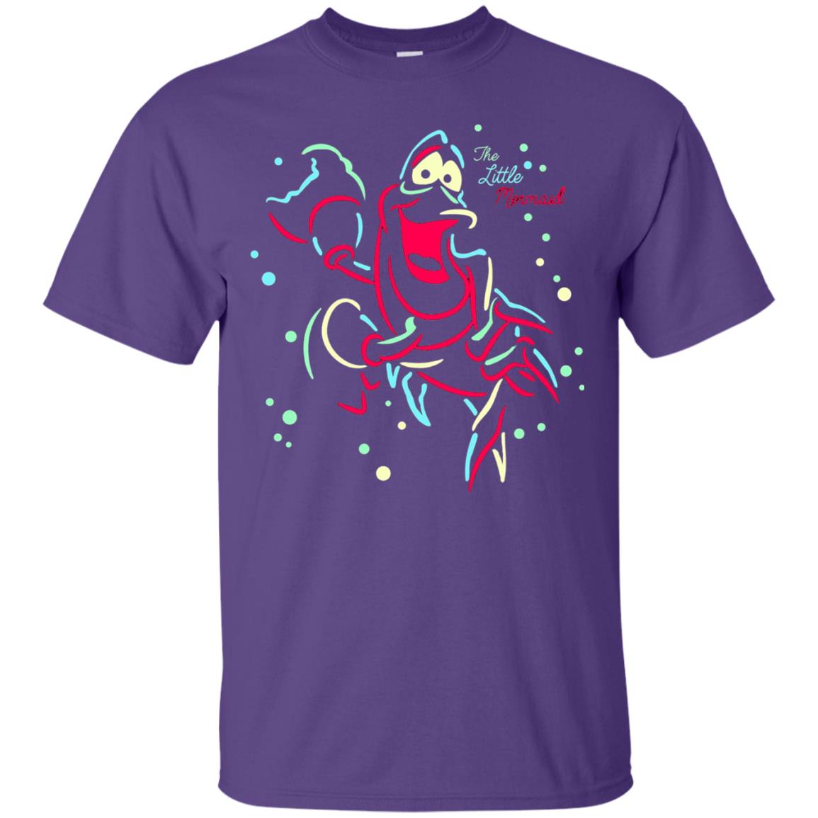 Disney Little Mermaid Neon Sebastian Graphic T-shirt Purple