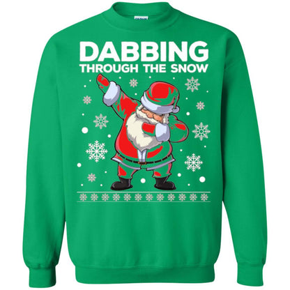Christmas T-shirt Dabbing Through The Snow T-shirt Irish Green