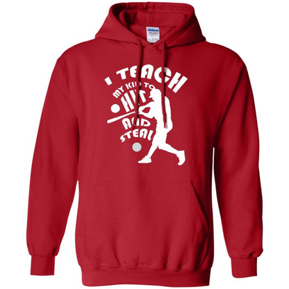 Baseball Lover T-shirt I Teach My Kid To Hit And Steal Red