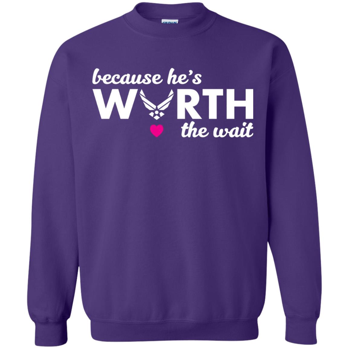 Because He Is Worth The Wait Military Wife Girlfriend T-shirt Purple