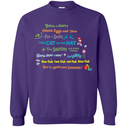 Dr. Seuss Book Title National Wear Red Day T-shirt Purple