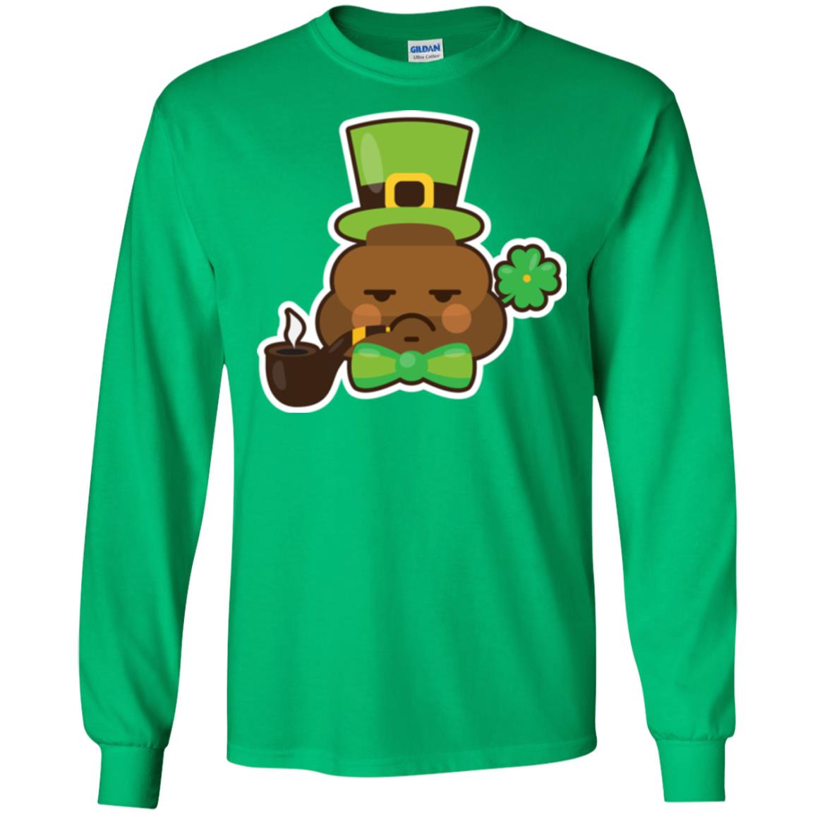 Saint Partick_s Day T-shirt Leprechaun Poop Emoji With Patrick Hat Irish Green