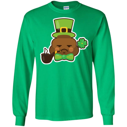 Saint Partick_s Day T-shirt Leprechaun Poop Emoji With Patrick Hat Irish Green