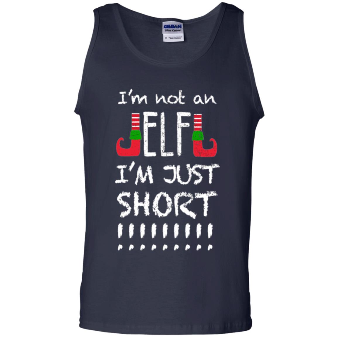 Christmas T-shirt I_m Not An Elf I_m Just Short Navy