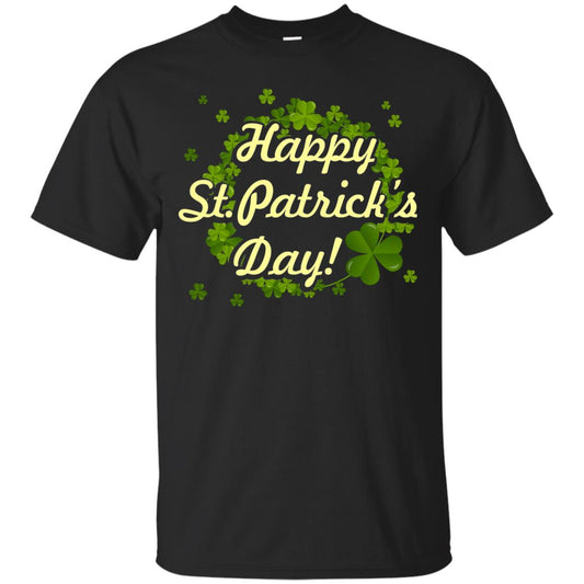 Happy St.patricks Day Shamrocks T-shirt Black