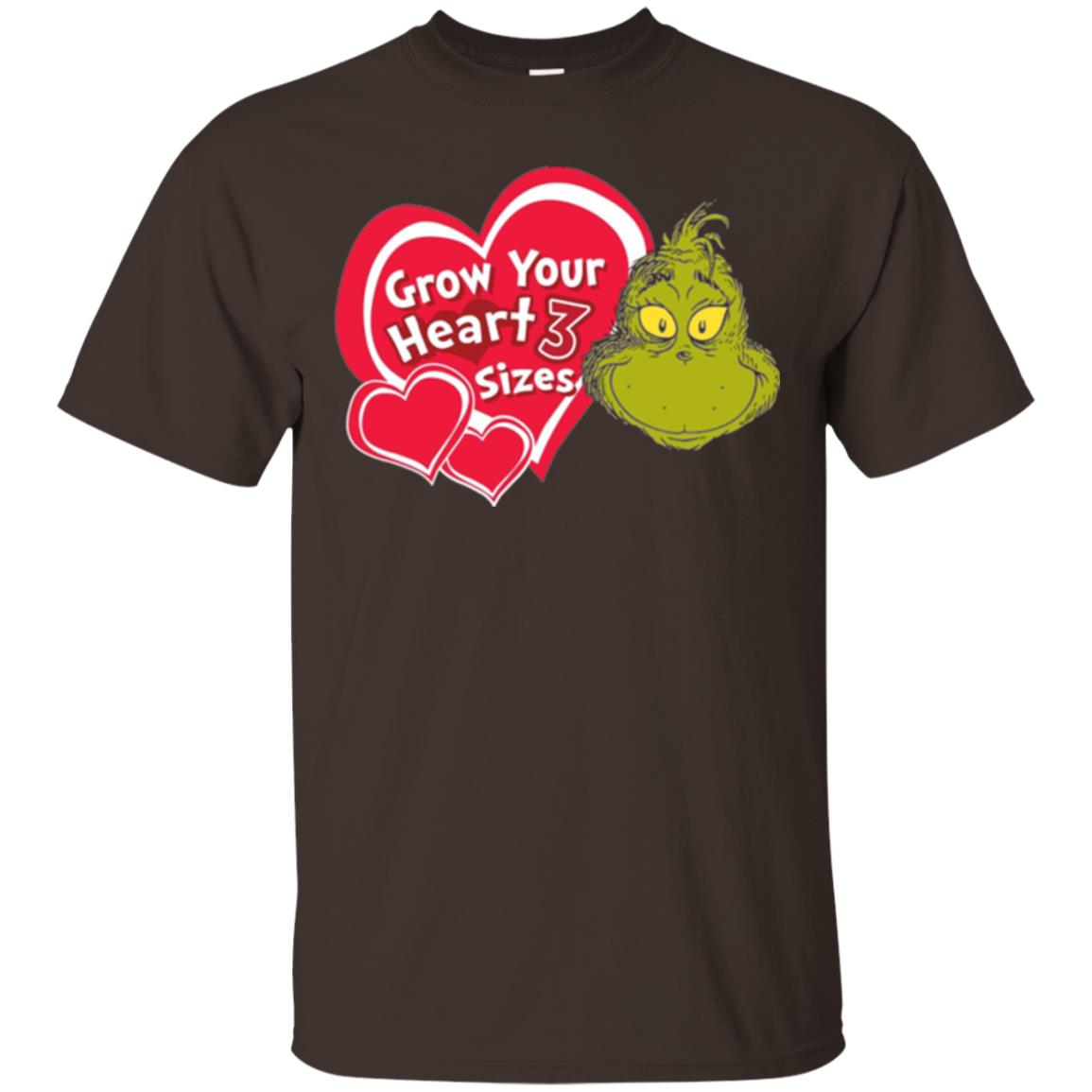 Dr. Seuss Grinch T-shirt Grow Your Heart 3 Sizes Dark Chocolate