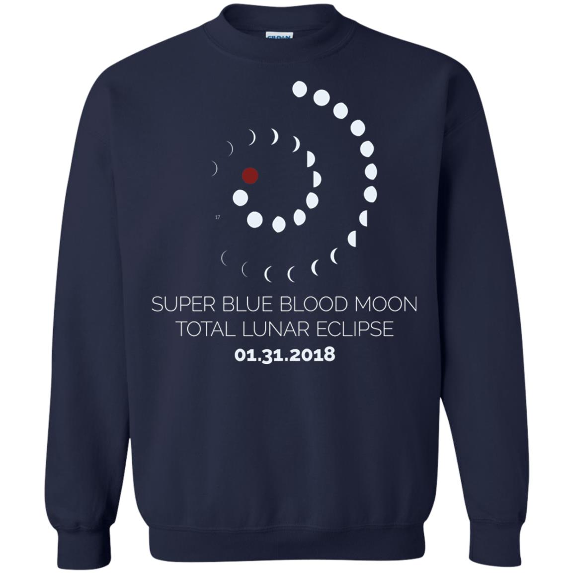 Super Blue Blood Moon Total Lunar Eclipse 2018 T-shirt Navy