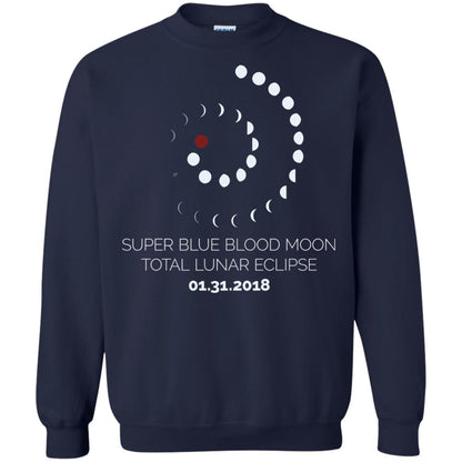 Super Blue Blood Moon Total Lunar Eclipse 2018 T-shirt Navy