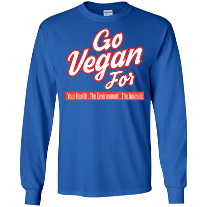 Vegetarian T-shirt Go Vegan For Your Health The Environment The Animals Royal