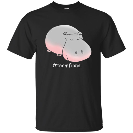 Hippo Lover T-shirt Hashtag Team Fiona Black
