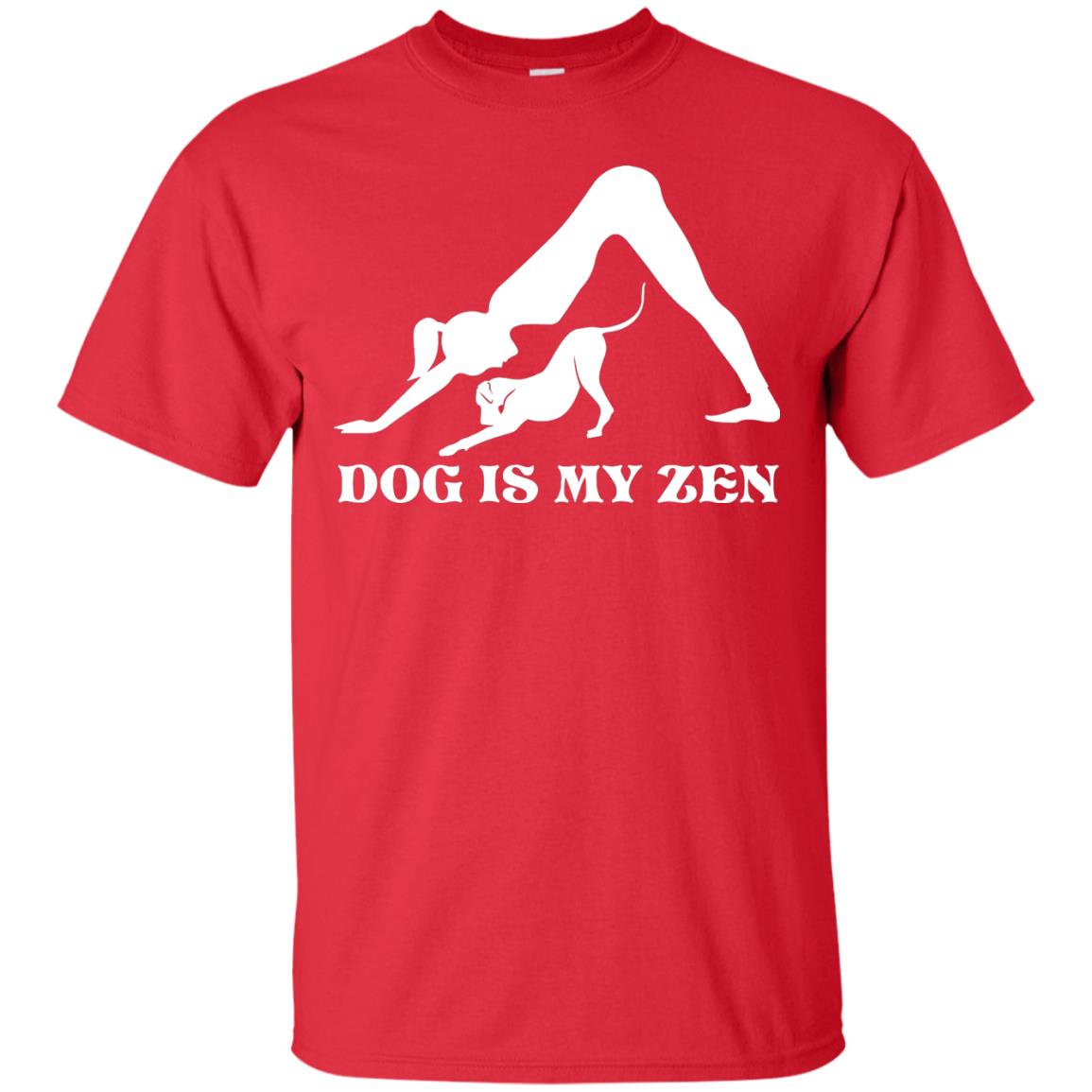 Yoga Dog T-shirt Dog Is My Zen Red