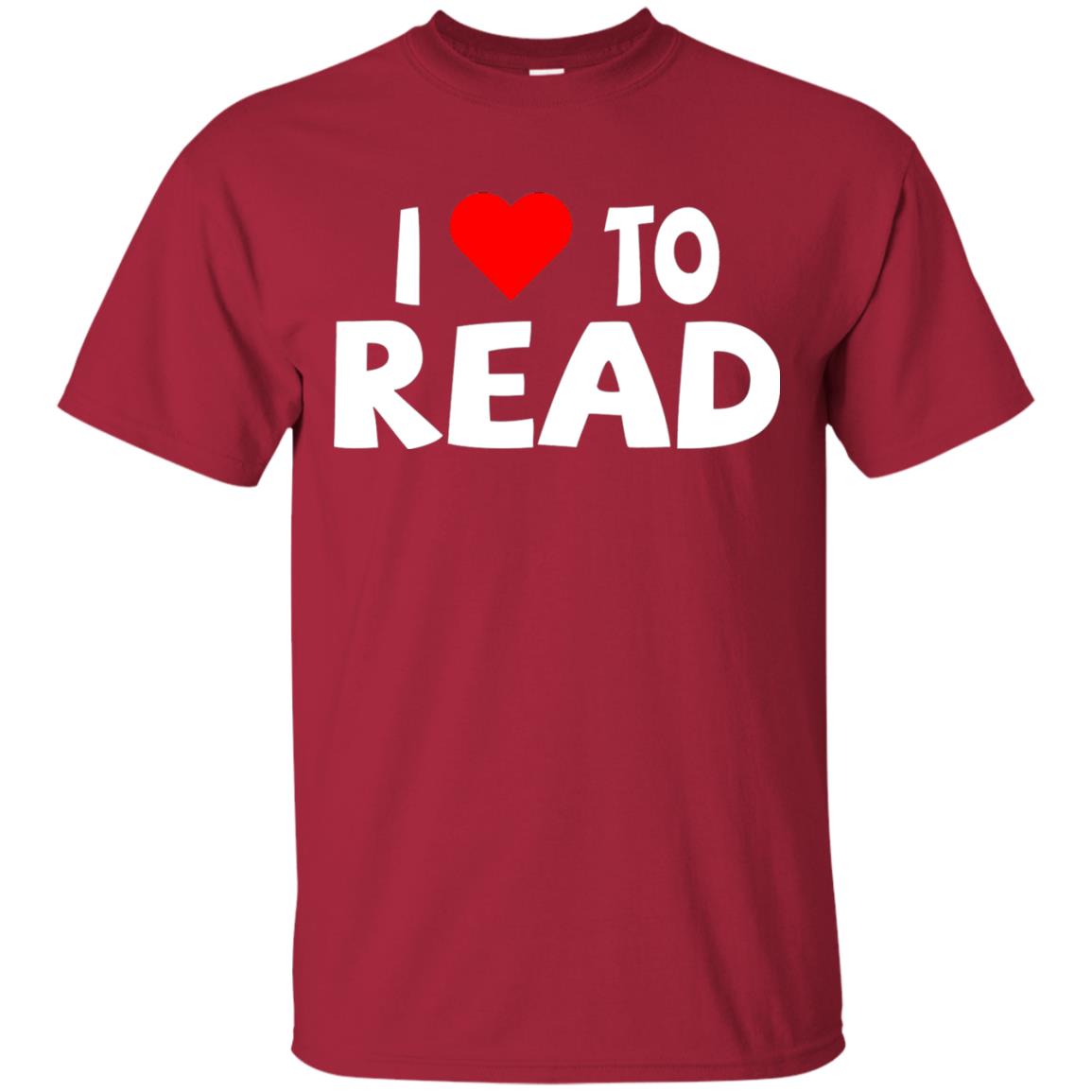 I Love To Read Heart Reader T-shirt Cardinal