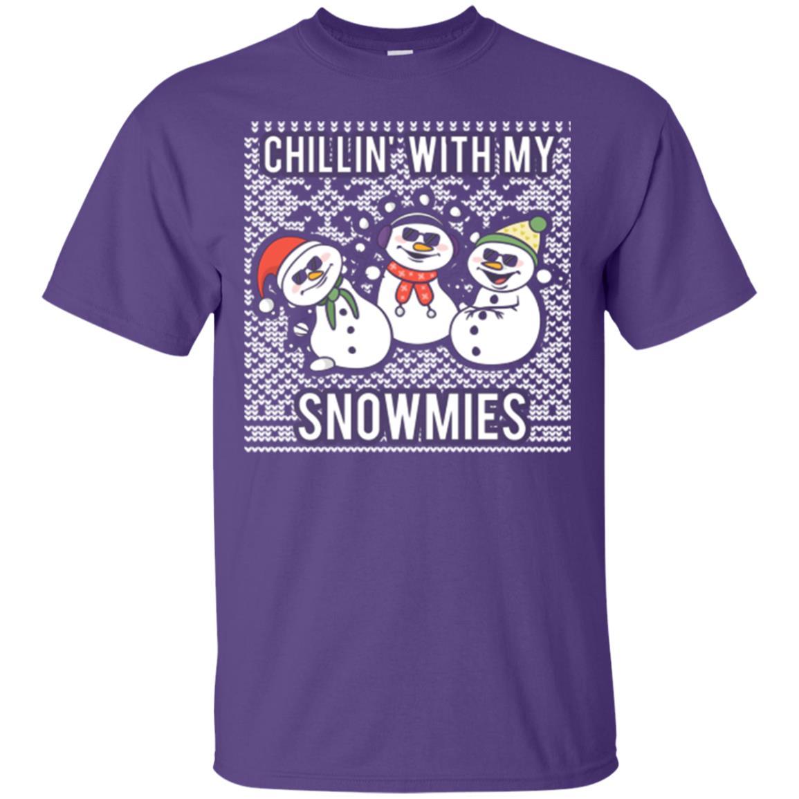 Christmas T-shirt Chillin' With My Snowmies Purple