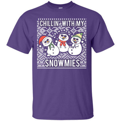 Christmas T-shirt Chillin' With My Snowmies Purple