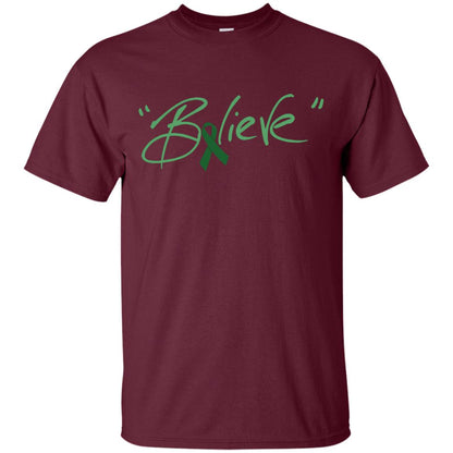Liver Cancer Awareness Shirt Emerald Ribbon Believe Maroon
