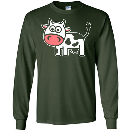 Cute Comic Cow Lover T-shirt Forest Green
