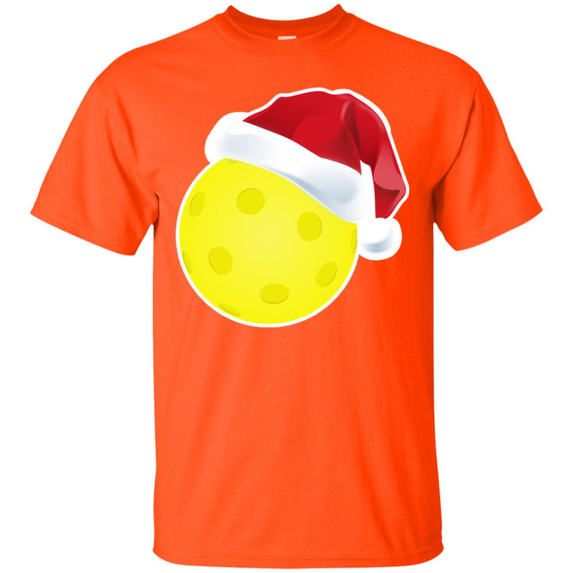 Pickleball With Santa Claus Hat X-mas Shirt For Pickleball Lovers Orange