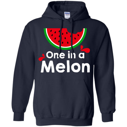 One In A Melon Watermelon Funny Fruit Pun Shirt Navy