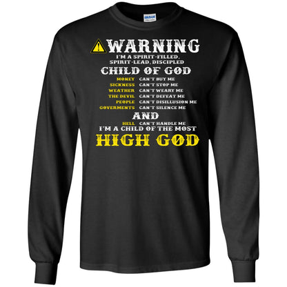 Christian T-shirt Warning I’m A Spirit-filled Spirit-lead Discipled Child Of God Black
