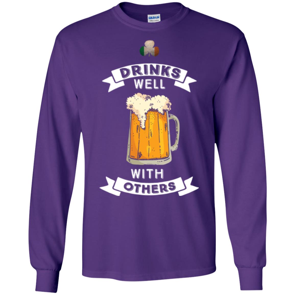 St. Patrick's Day T-shirt Drinks Well With Others Purple