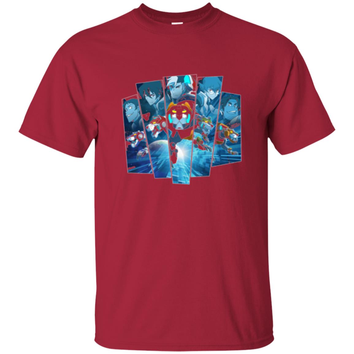 Voltron Legendary Defender 5 Lions In Blue Hue T-shirt Cardinal