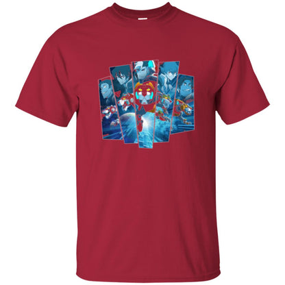 Voltron Legendary Defender 5 Lions In Blue Hue T-shirt Cardinal
