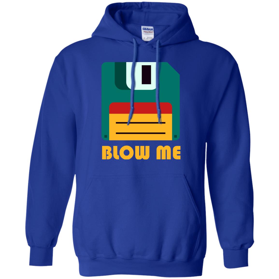 Blow Me Funny Floppy Disk Saying T-shirt Royal