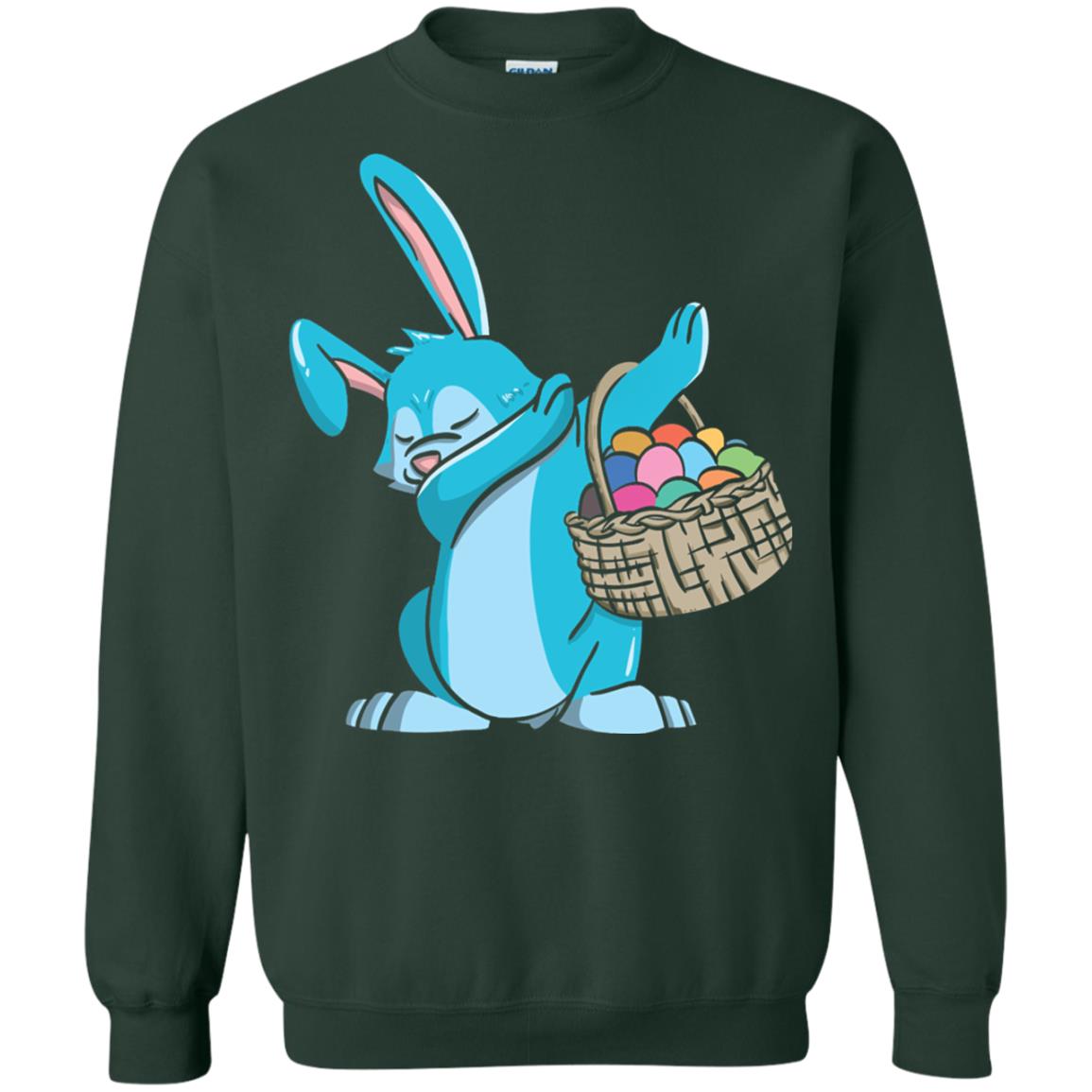 Easter Bunny Dab Easter Shirt Forest Green