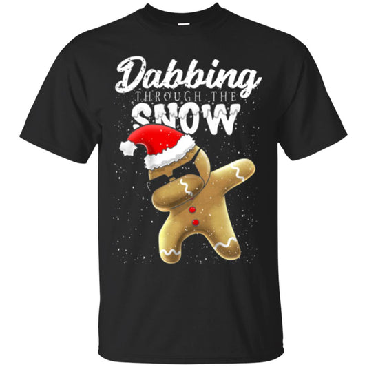 Dabbing Gingerbread T-shirt Dabbing Through The Snow Black