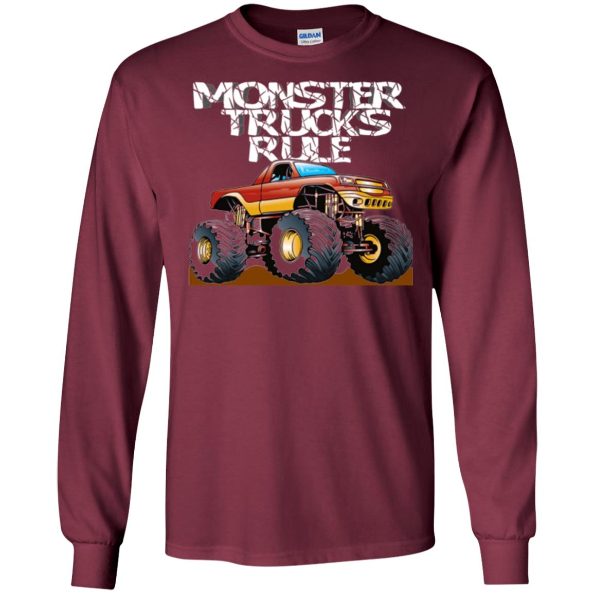Monster Trucks Rule T-shirt Maroon