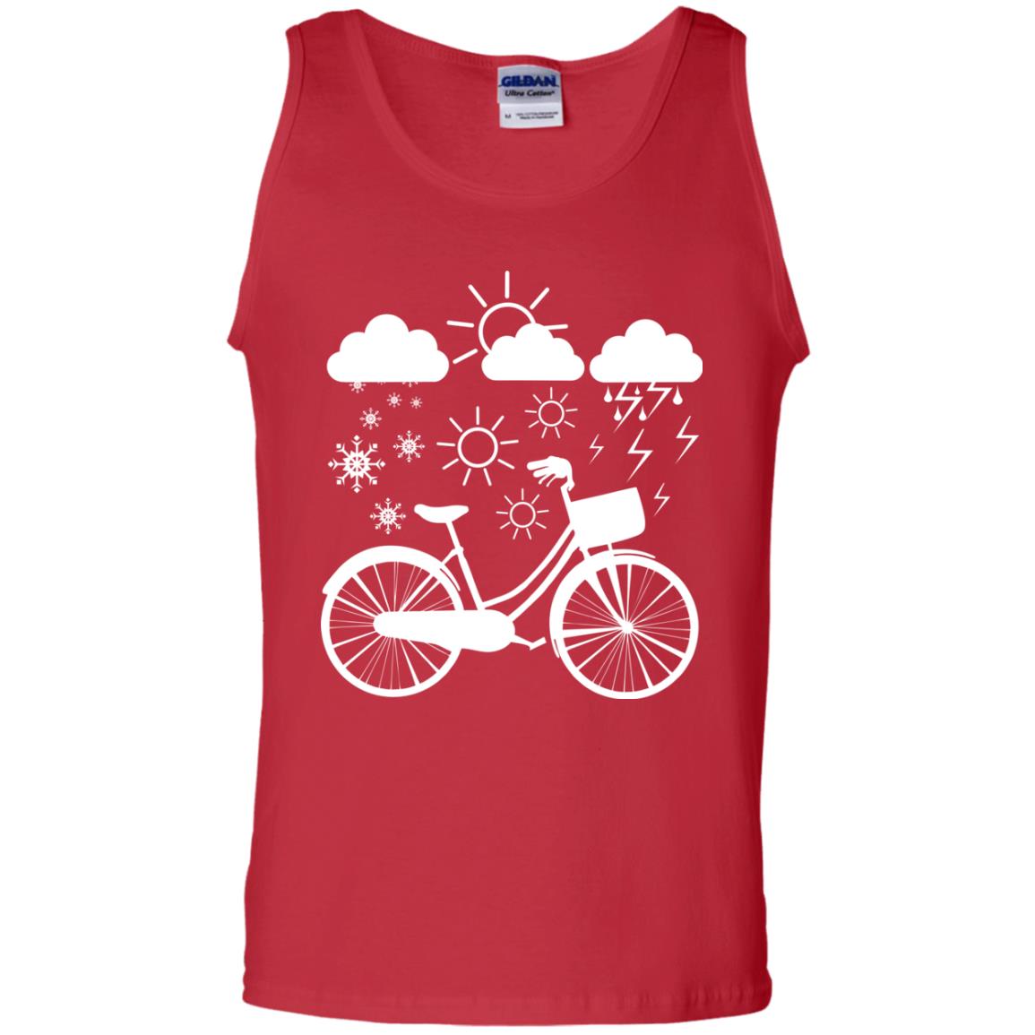 Bicycle All Weather Cyclist T-shirt For Bicycle Lover Red