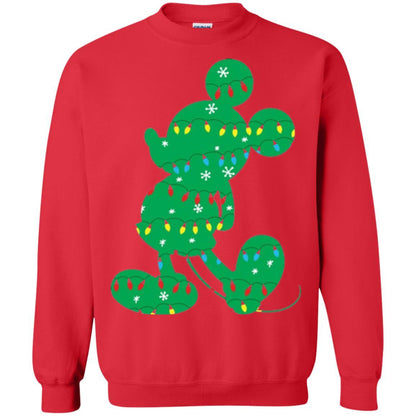 Christmas T-shirt Disney Mickey Mouse Fairy Lights Red