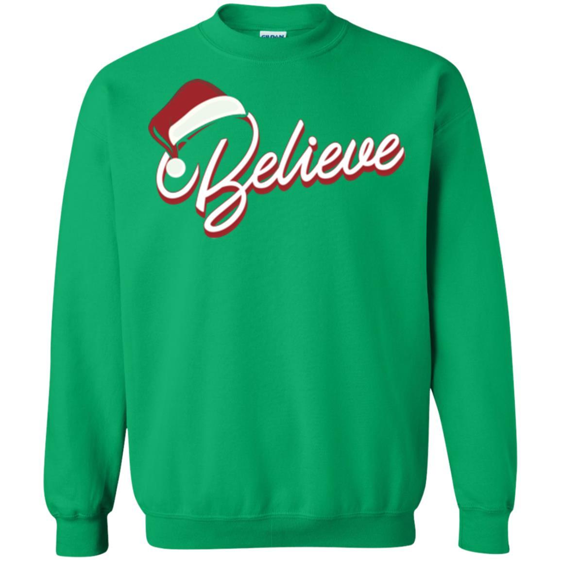 Christmas T-shirt Believe In Santa Claus Irish Green