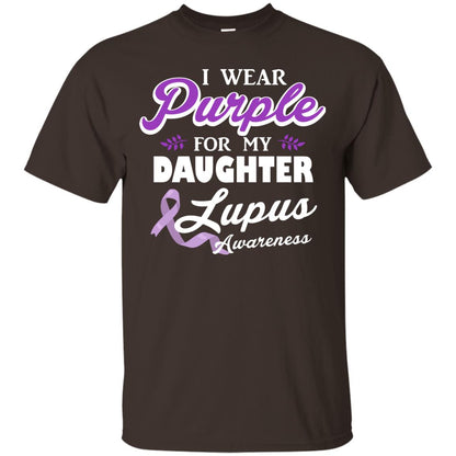 Lupus Awareness T-shirt I Wear Purple For My Daughter Lupus Awareness Dark Chocolate