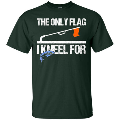 Fishing Lovers T-shirt The Only Flag I Kneel For Forest Green