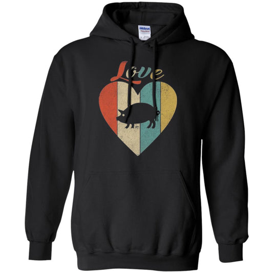 Beautiful Vintage Retro Pig Lover T-shirt Black
