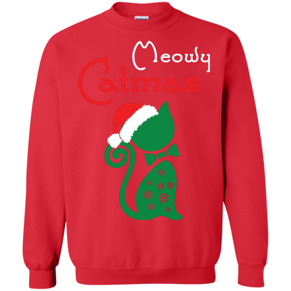 Cat Christmas T-Shirt Meowy Catmas Red