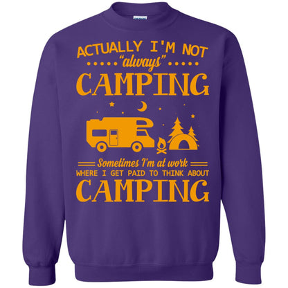 Actually I_m Not Always Camping Camper T-shirt Purple
