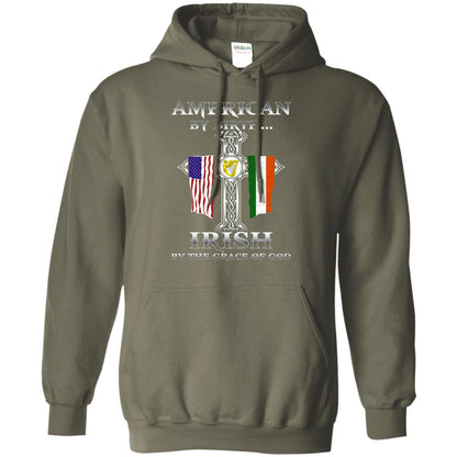 American By Birth Irish By The Grace Of God T-shirt Military Green