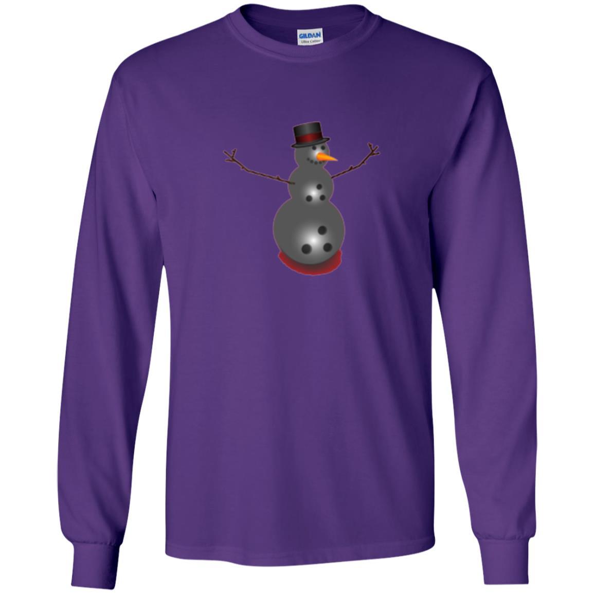 Christmas T-shirt Bowling Ball Snowman Purple