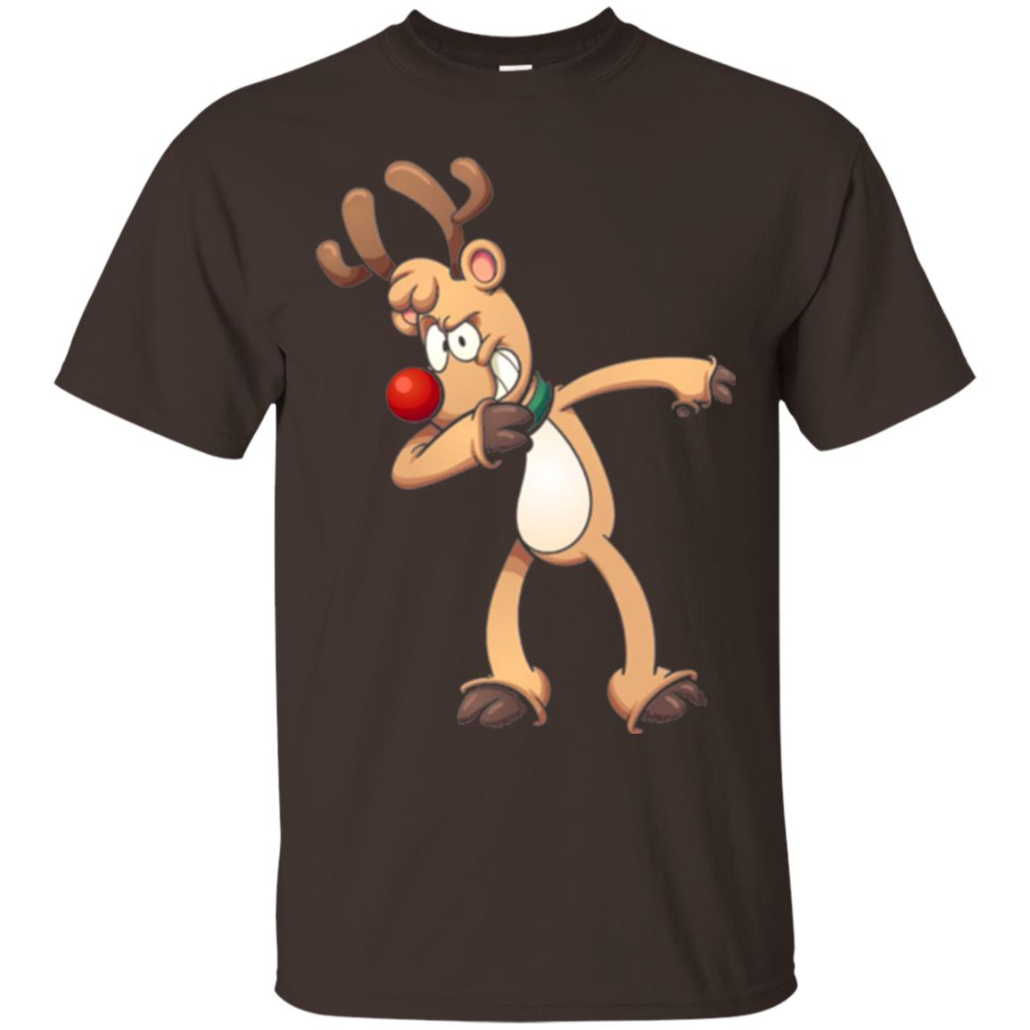 Christmas T-shirt Dabbing Reindeer Dark Chocolate