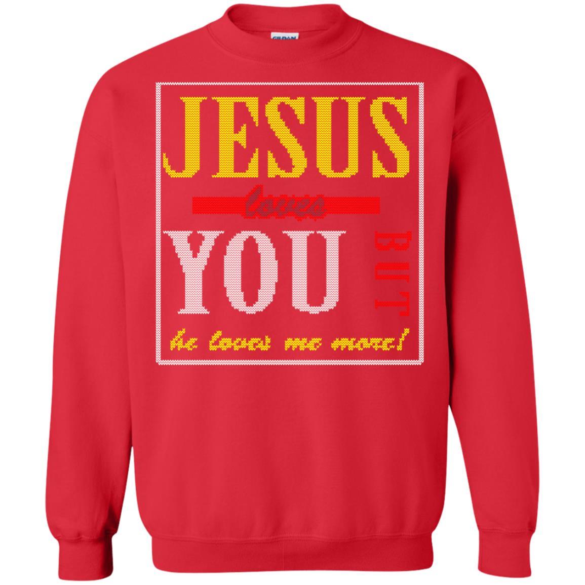Jesus T-shirt Jesus Loves You But He Love Me More Red