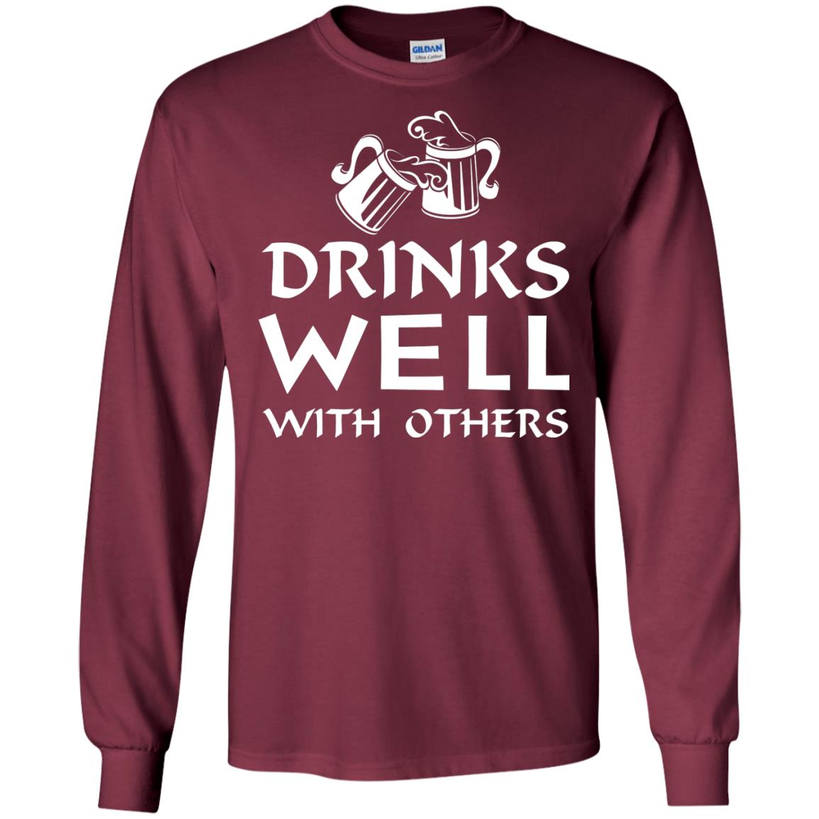 Drinks Well With Others St. Patrick_s Day T-shirt Maroon
