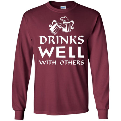Drinks Well With Others St. Patrick_s Day T-shirt Maroon