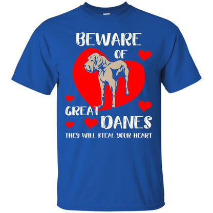 Beware Of Great Danes They Will Steal Your Heart Cute Shirt Royal