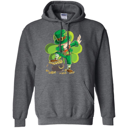 Dabbing Leprechaun St Patricks Day T-shirt Dark Heather