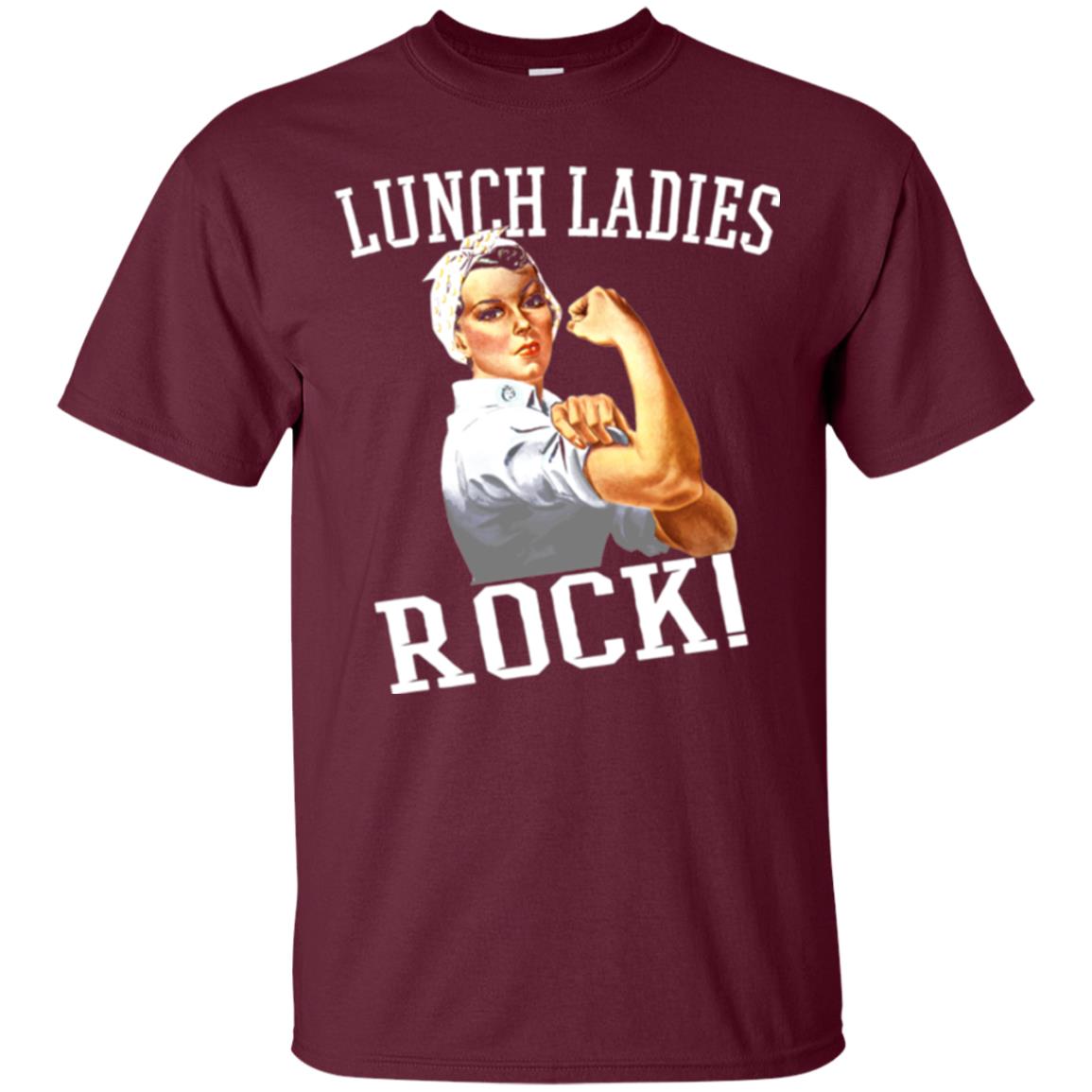 Lunch Ladies Rock Cafeteria Lunch Lady T-shirt Maroon