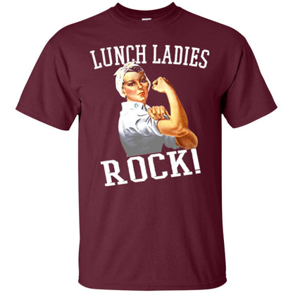 Lunch Ladies Rock Cafeteria Lunch Lady T-shirt Maroon